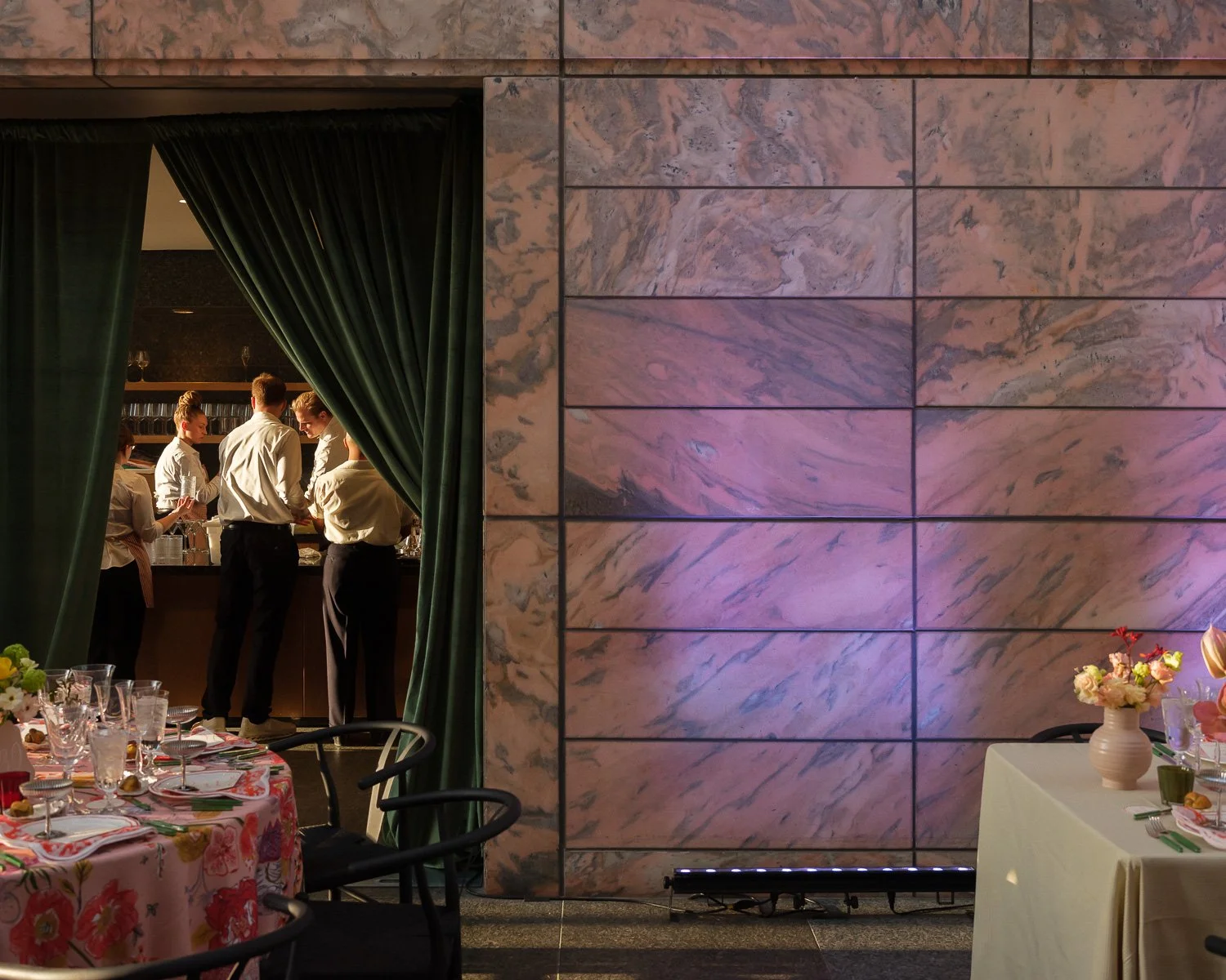  Catering company employees prepare for a wedding at the Joslyn Museum of Art, Omaha, NE, for the Wall Street Journal, 2025 