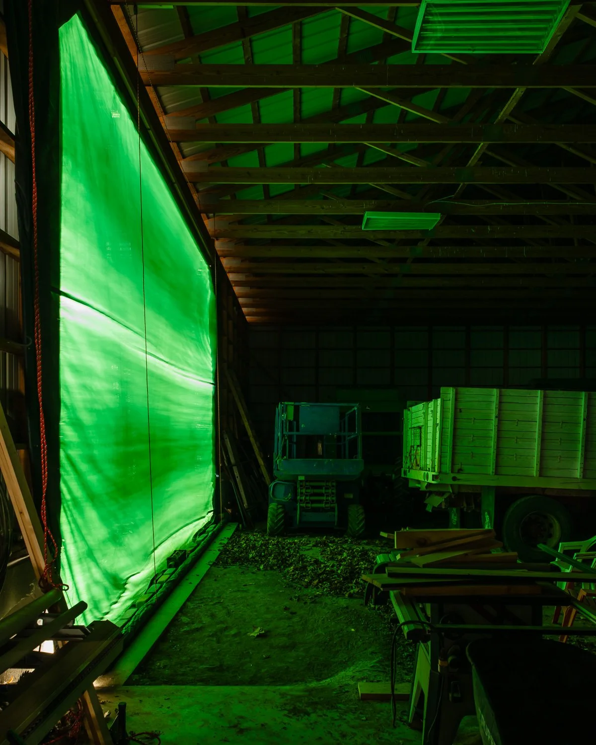  Farm equipment storage inside a "shouse", Clarkson, NE for The New York Times, 2024 