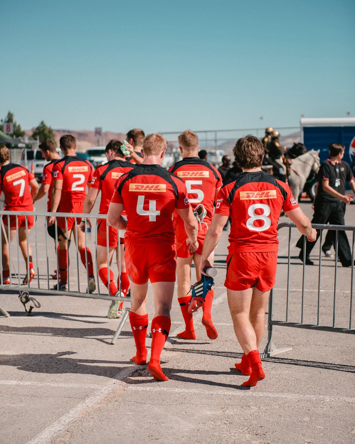  The Canadian Men's Rugby Sevens Team after a match, Las Vegas, NV, for Sportsnet Magazine, 2015 