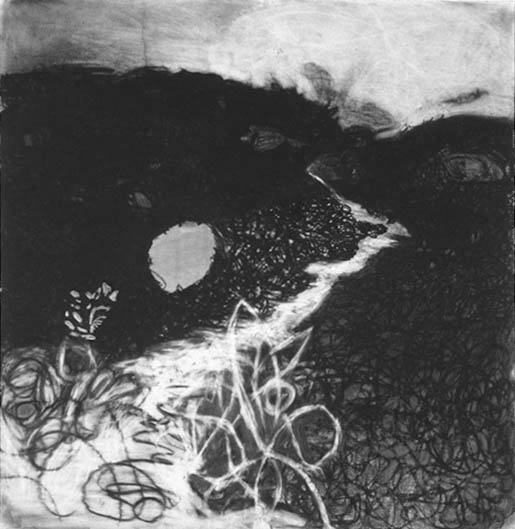 Pathway, 42"x 40", charcoal, 2006