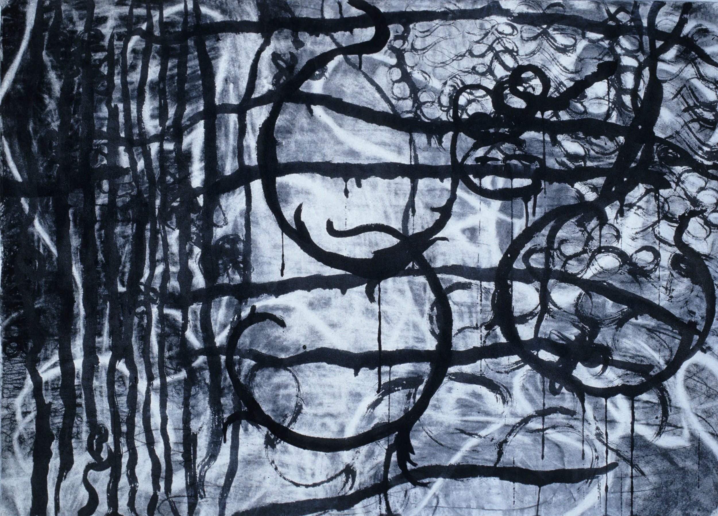 Fleur Arc, 29.5"x 41.5", charcoal, ink, 2006
