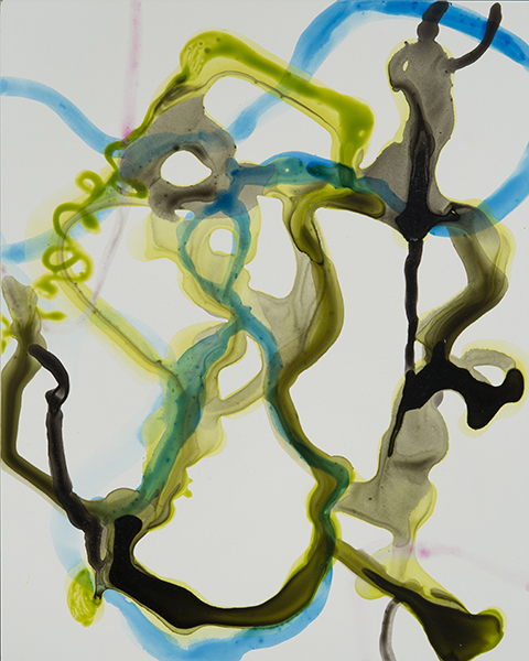 Lime Blue Tango, 10"x 8", ink on clayboard, 2014