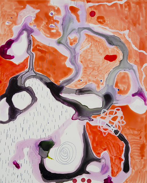 Vermilion, 10"x 8", ink, gouache on clayboard, 2014