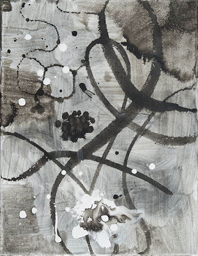 Floating Grey, 18"x 14", acrylic, ink on canvas, 2014