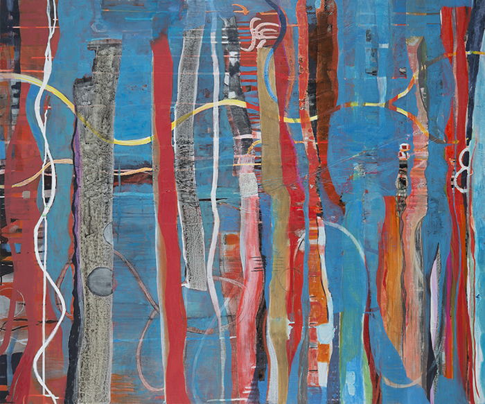 Sea Change , 40"x 48", oil, ink and pigment dispersion in polymer, graphite on wood, 2014