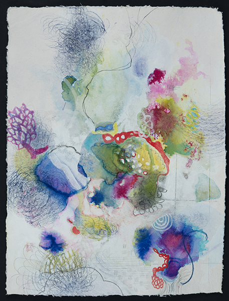 Germinating, 16"x 12", ink, gouache, graphite on handmade paper, 2014