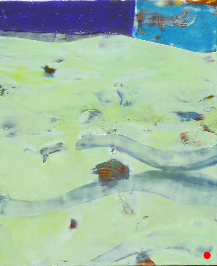 Wave, 20" x 16", encaustic, oil on wood, 2003, SOLD