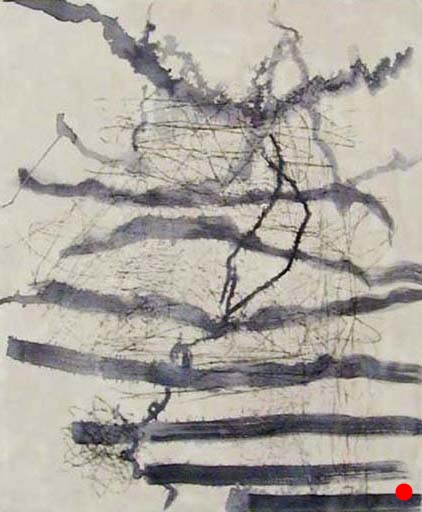 Ink Gesture Pale, 24" x 20", encaustic, ink, graphite on wood, 2006 SOLD