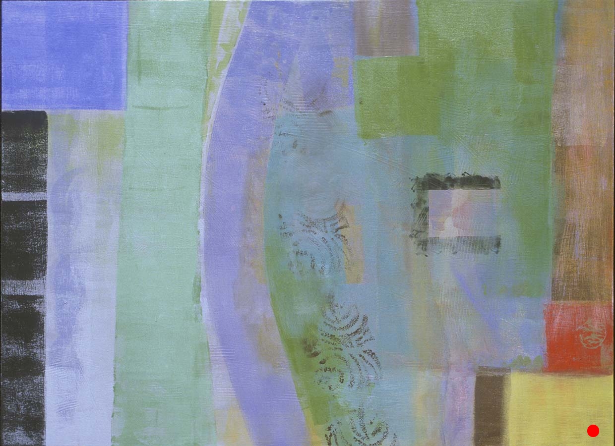 Blue Arc, 25"x 30", oil on wood, 2000 SOLD