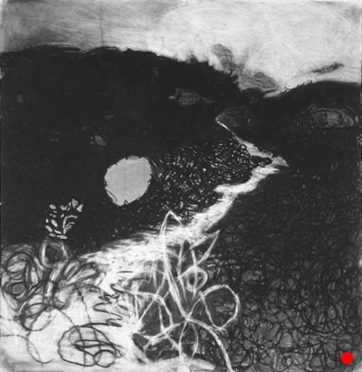 Pathway, 42"x 40", charcoal on paper, 2000 SOLD