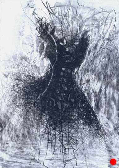 Dress Form, 40.5"x 29.5", charcoal, graphite on paper, 2005 SOLD
