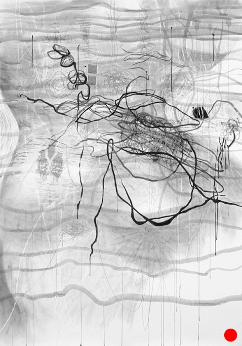 Hour Glass, 60"x 42", charcoal, ink, graphite on paper, 2006 SOLD