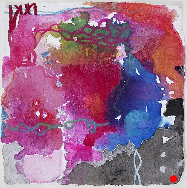 Olema PM , 8" x 8", ink, gouache on paper, 2013 SOLD