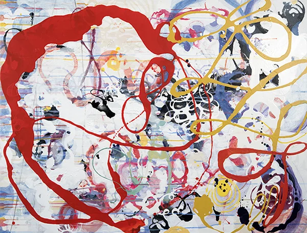 Bloodline , 36" x 48", acrylic, ink, graphite, color pencil on cavas, 2016
