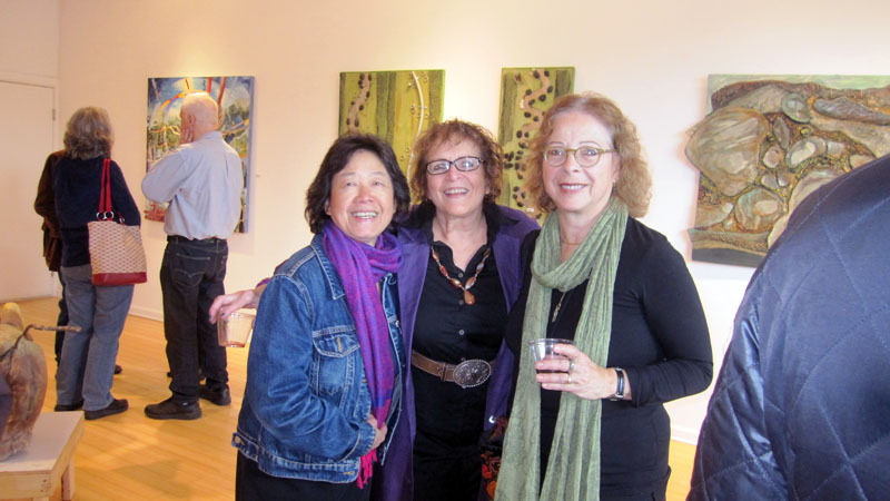  Naomi Teppich, Marjorie Morrow, and Nancy Lew Lee at the Rver &amp; Biota opening. 