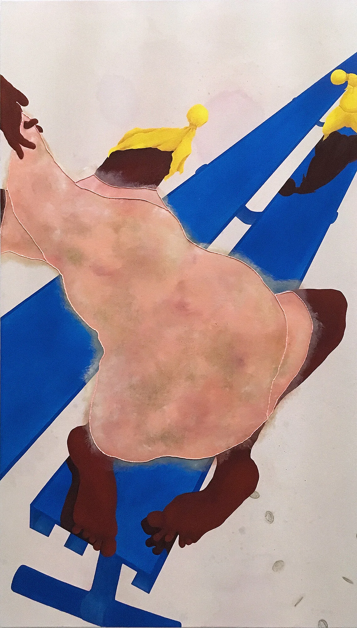   Seething swaths    2017   60” x 36”   Ink and oil on canvas  