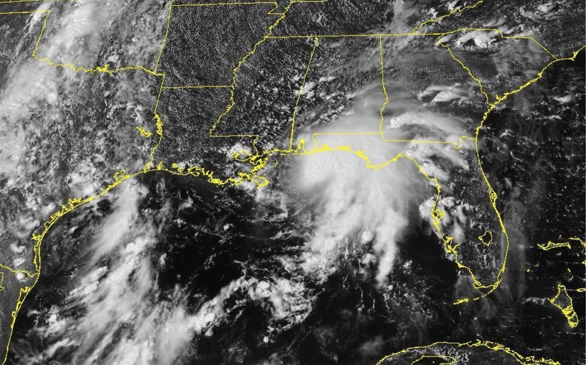 Satellite Image from Goes-16 of Tropical Storm Gordon
