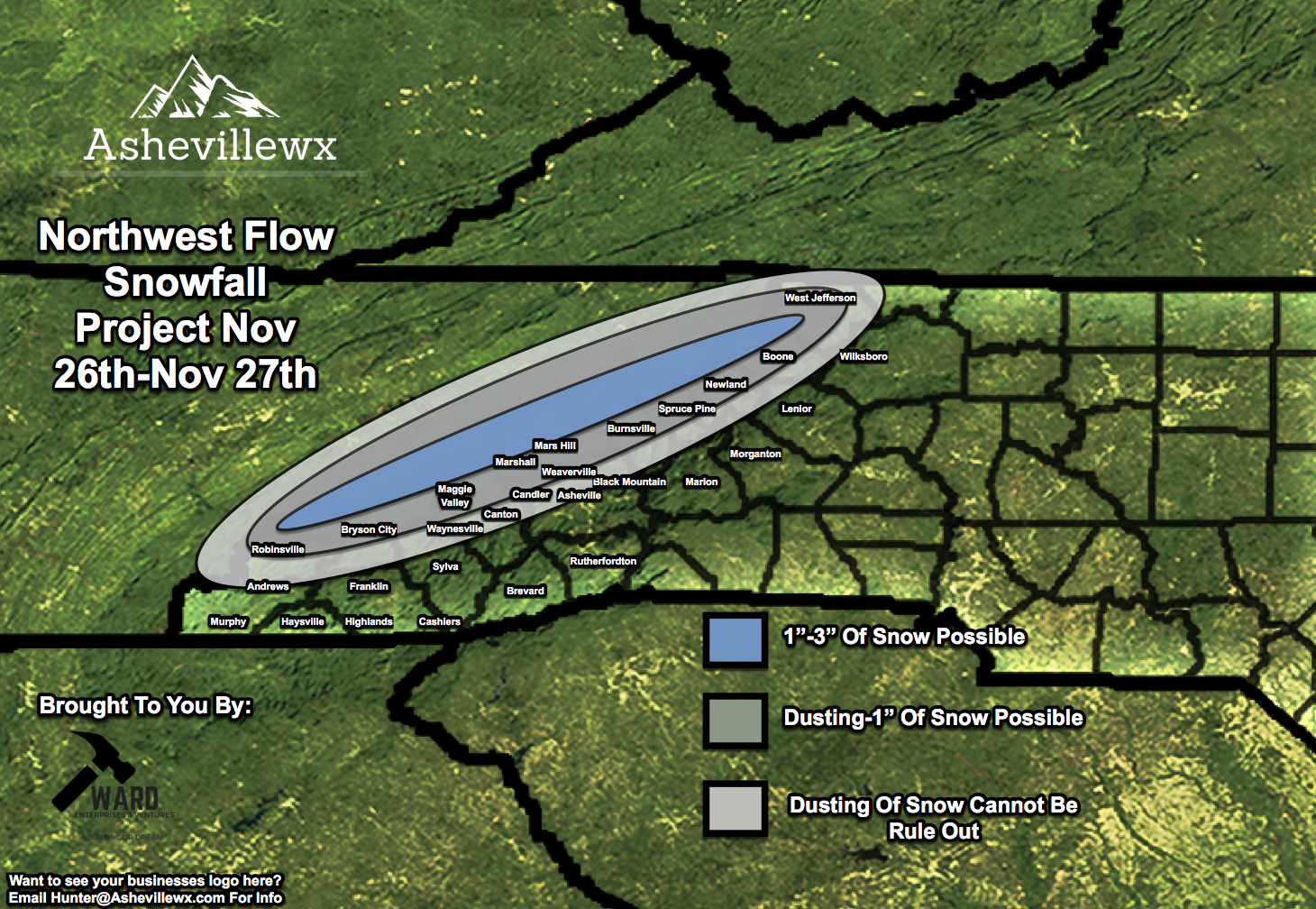 Snow Flurries/Showers Move Into WNC Later Today And Will Persist In Some Locations Until Wednesday