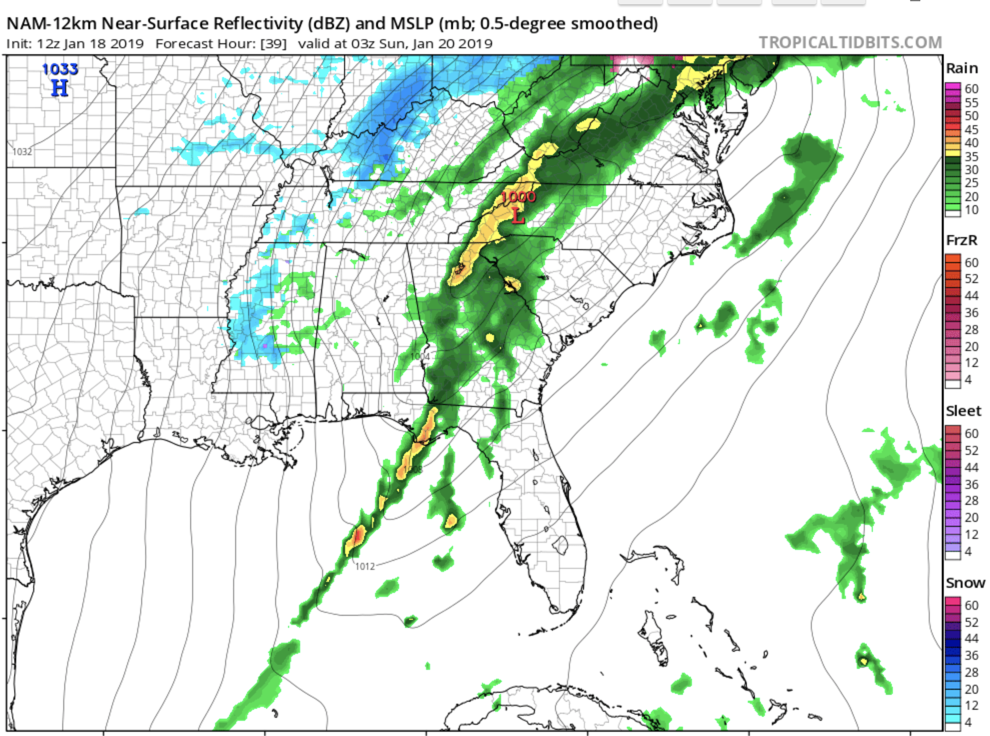 12z Nam Precipitation Depiction Courtesy of Tropicaltidbits.com