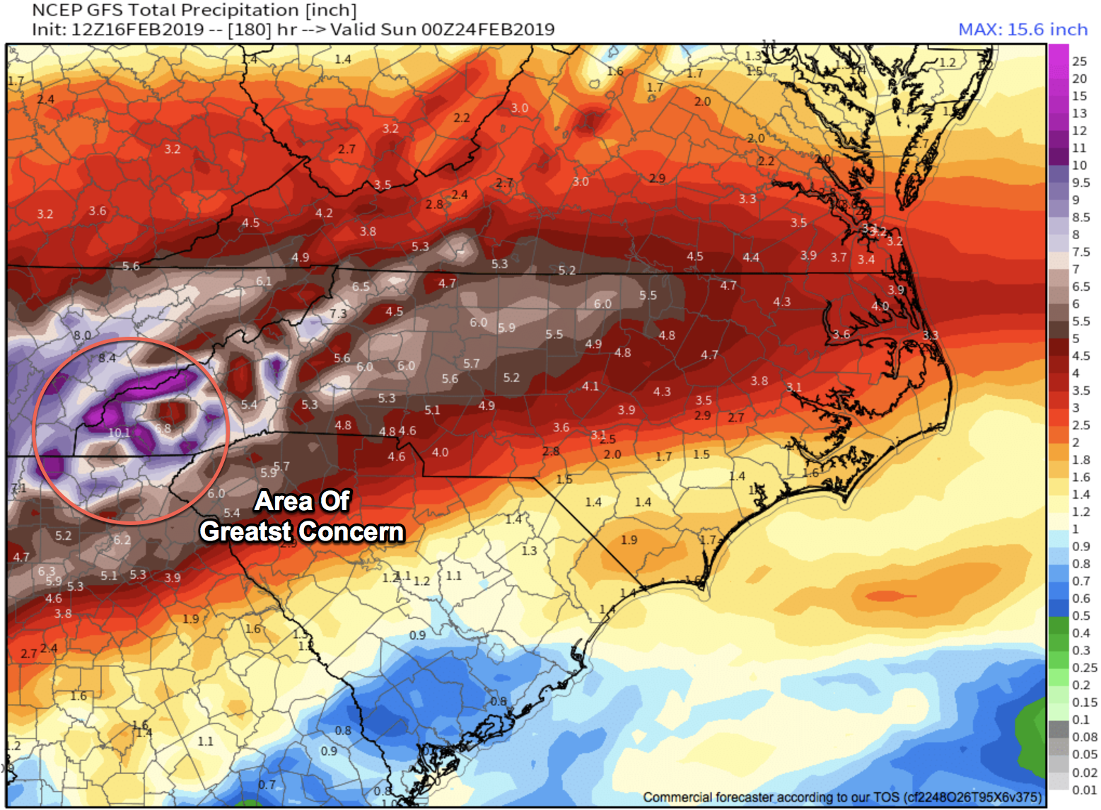 12z GFS Total Precipitation Courtesy of Weathermodels.com