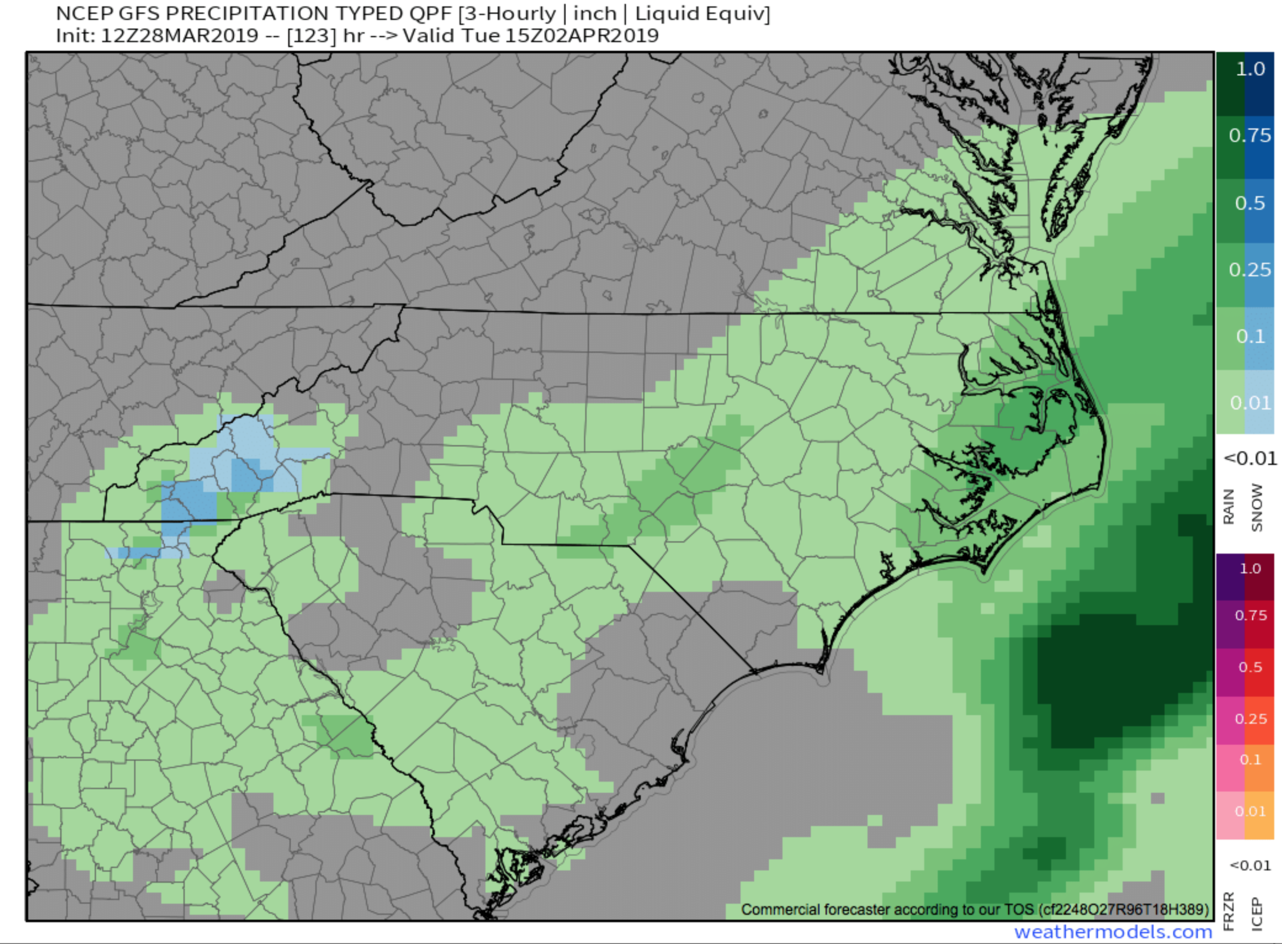12z GFS Precipitation Depiction Courtesy of Weathermodels.com