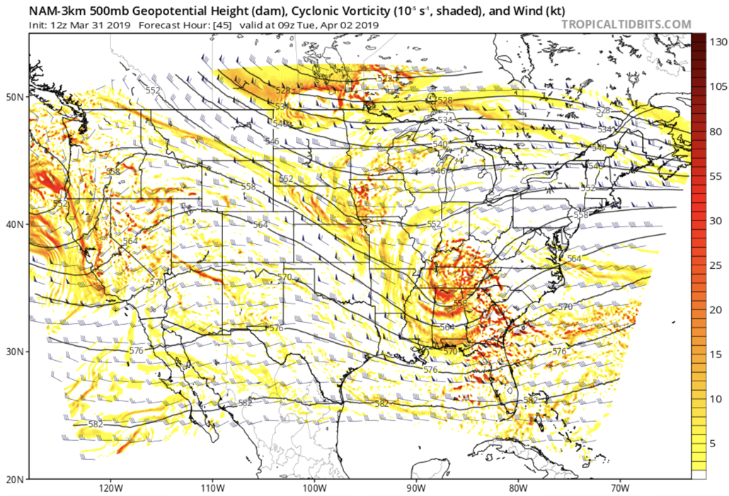 3km NAM 500mb Chart Courtesy of Tropicaltidbits.com