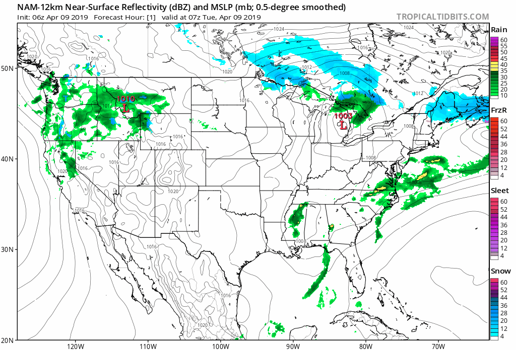 6z 12km NAM surface reflectivity courtesy of TropicalTidbits.com