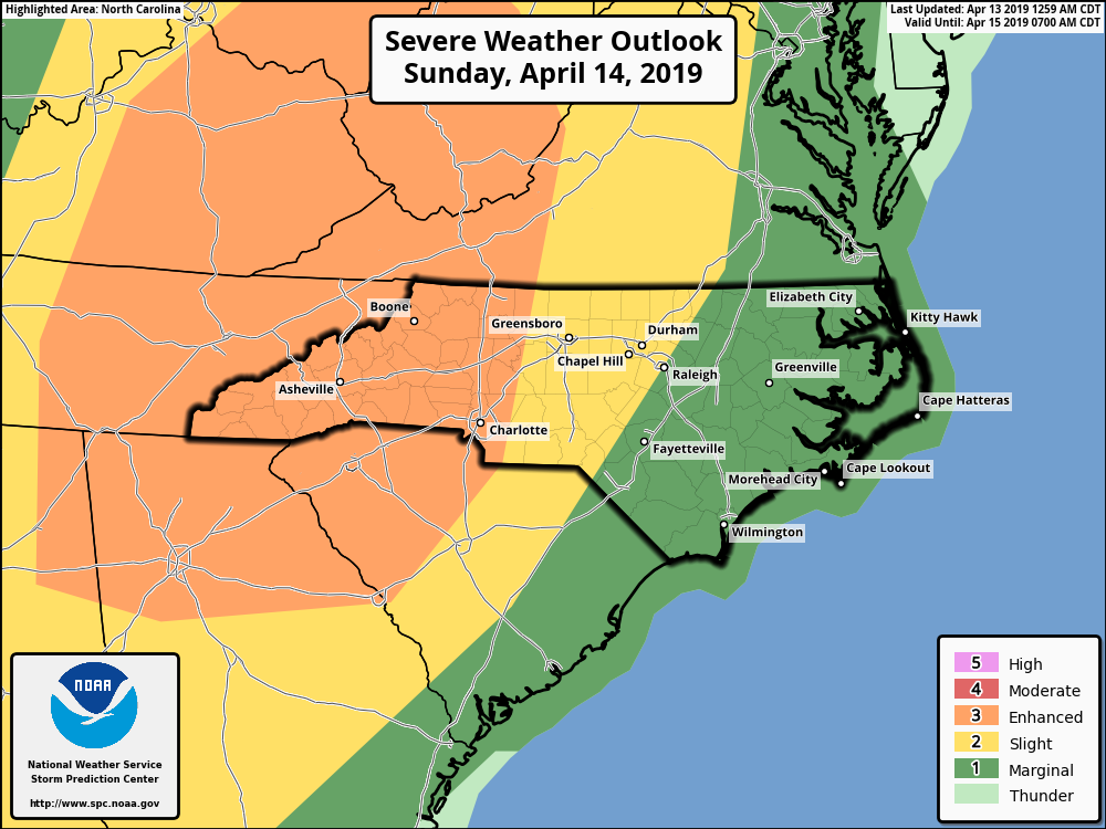 Dangerous Weather Day In Store For WNC On Sunday, All Forms Of Severe Weather Are Possible
