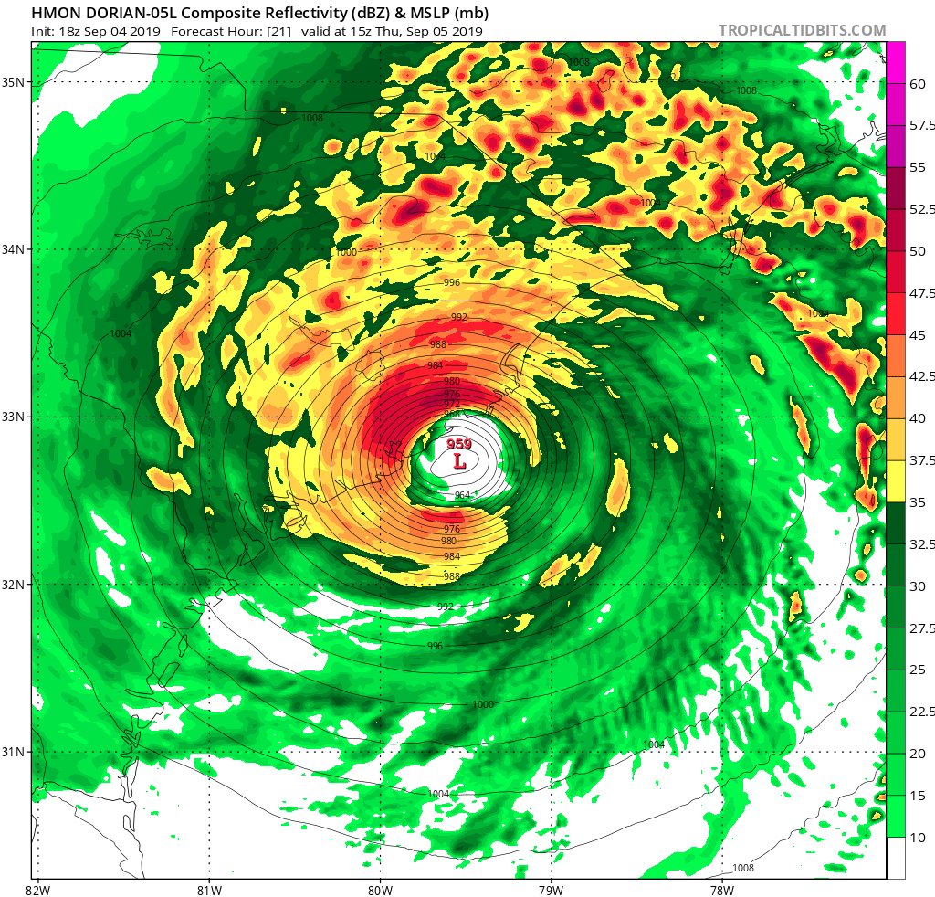  Dorian Strengthens To Category 3 Major Hurricane Again, Landfall Likely Along SC Then NC Coasts