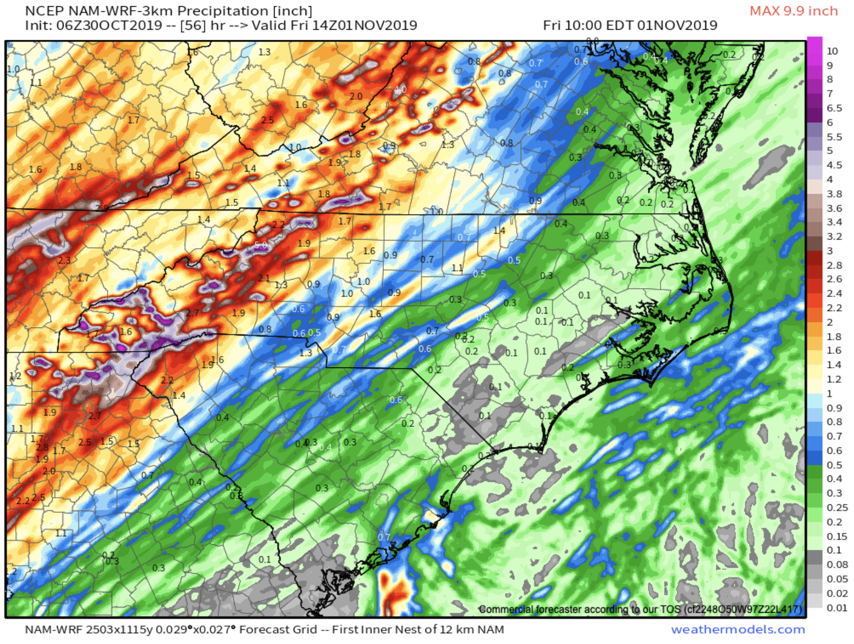 Flash Flooding Possible Around WNC, Rain Clears By Mid Afternoon On Thursday