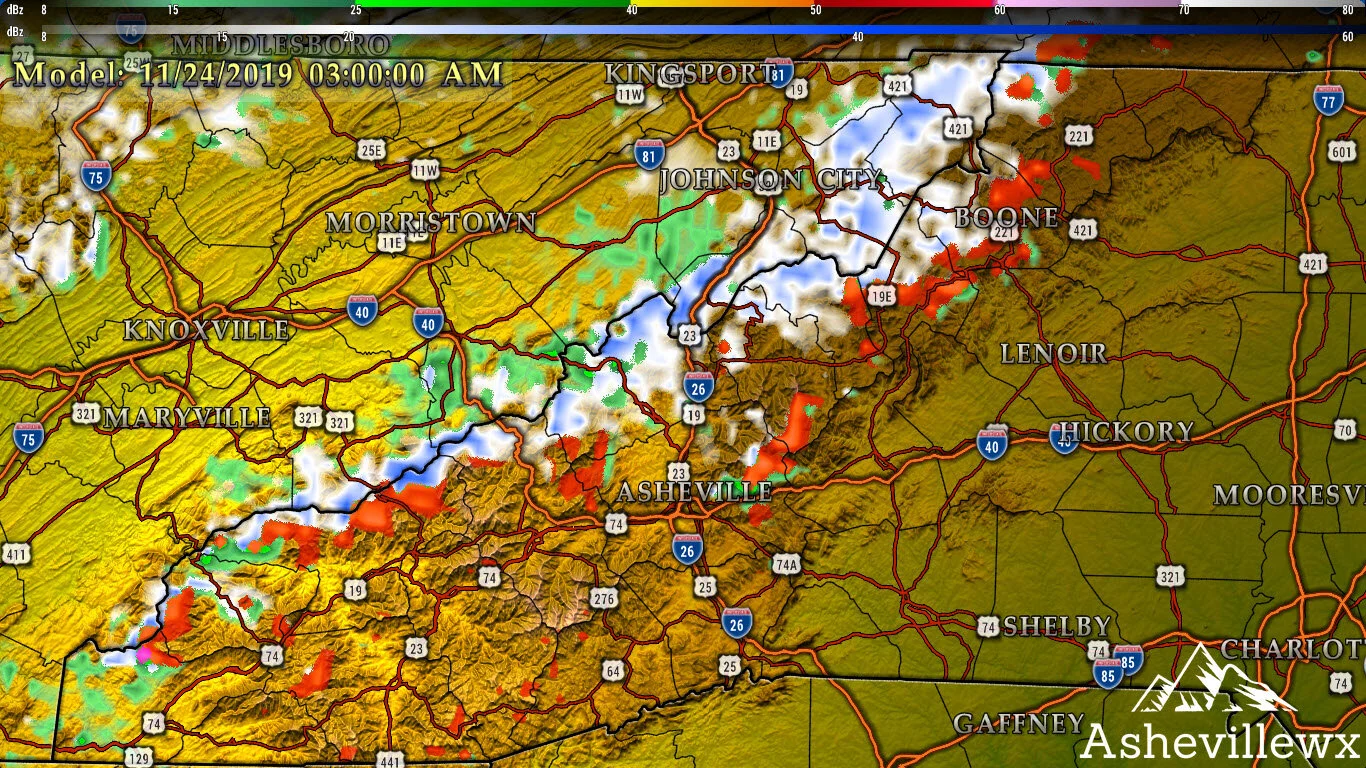 Snow Showers Likely Above 3500' On NC/TN Border Early Tomorrow AM
