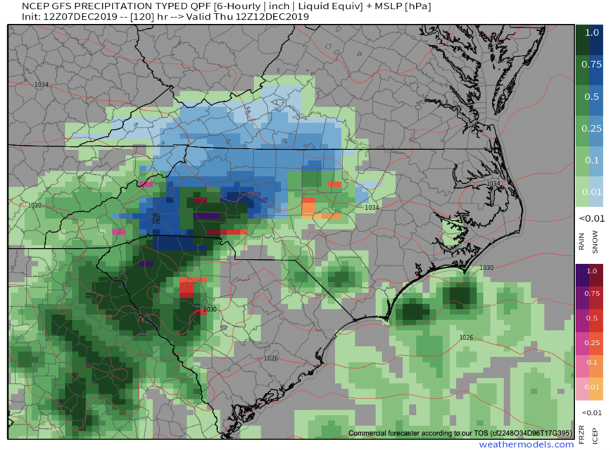 Threat For Wintry Weather Around WNC Late Next Week Increasing