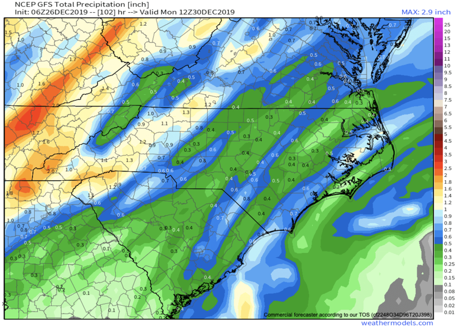 Rainfall Expected To End Weekend Around WNC, Then Cold Shots Return Next Week
