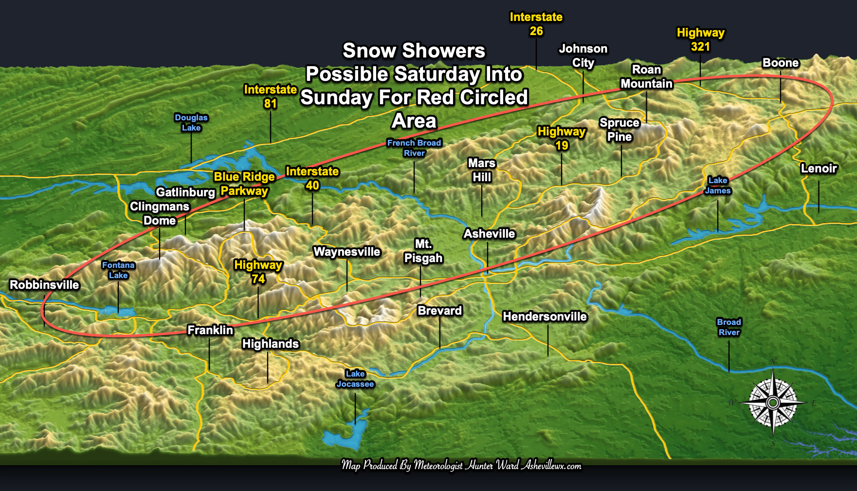 Snow Showers Possible Saturday &amp; Into Sunday Around Portions of WNC