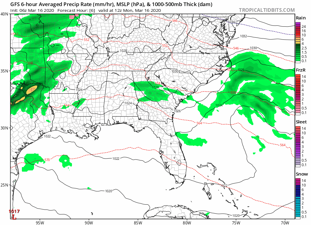 GFS courtesy of Tropicaltidbits.com