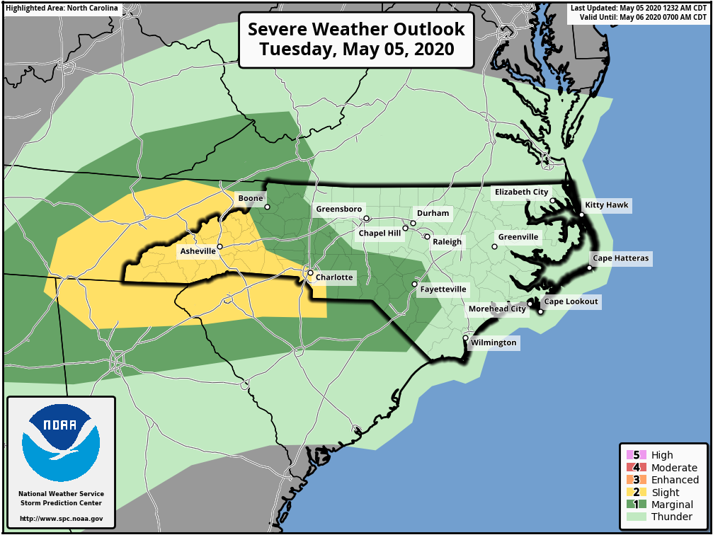 Strong Storms, Isolated Hail Likely Later Today Across WNC