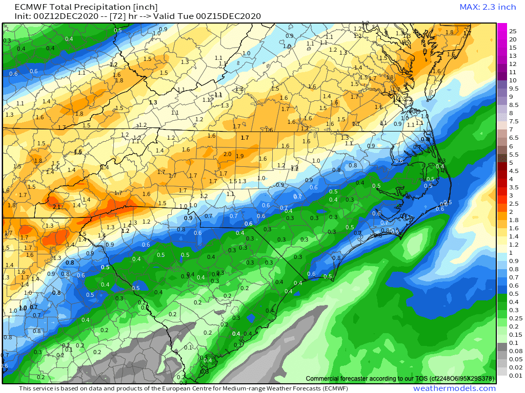 Euro Precipitation Totals Courtesy of Weathermodels.com