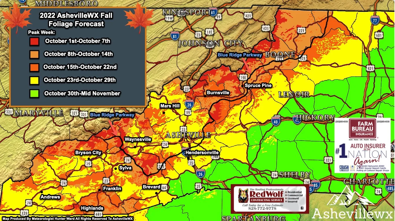 AshevilleWX 2022 WNC Mountain Fall Color Forecast