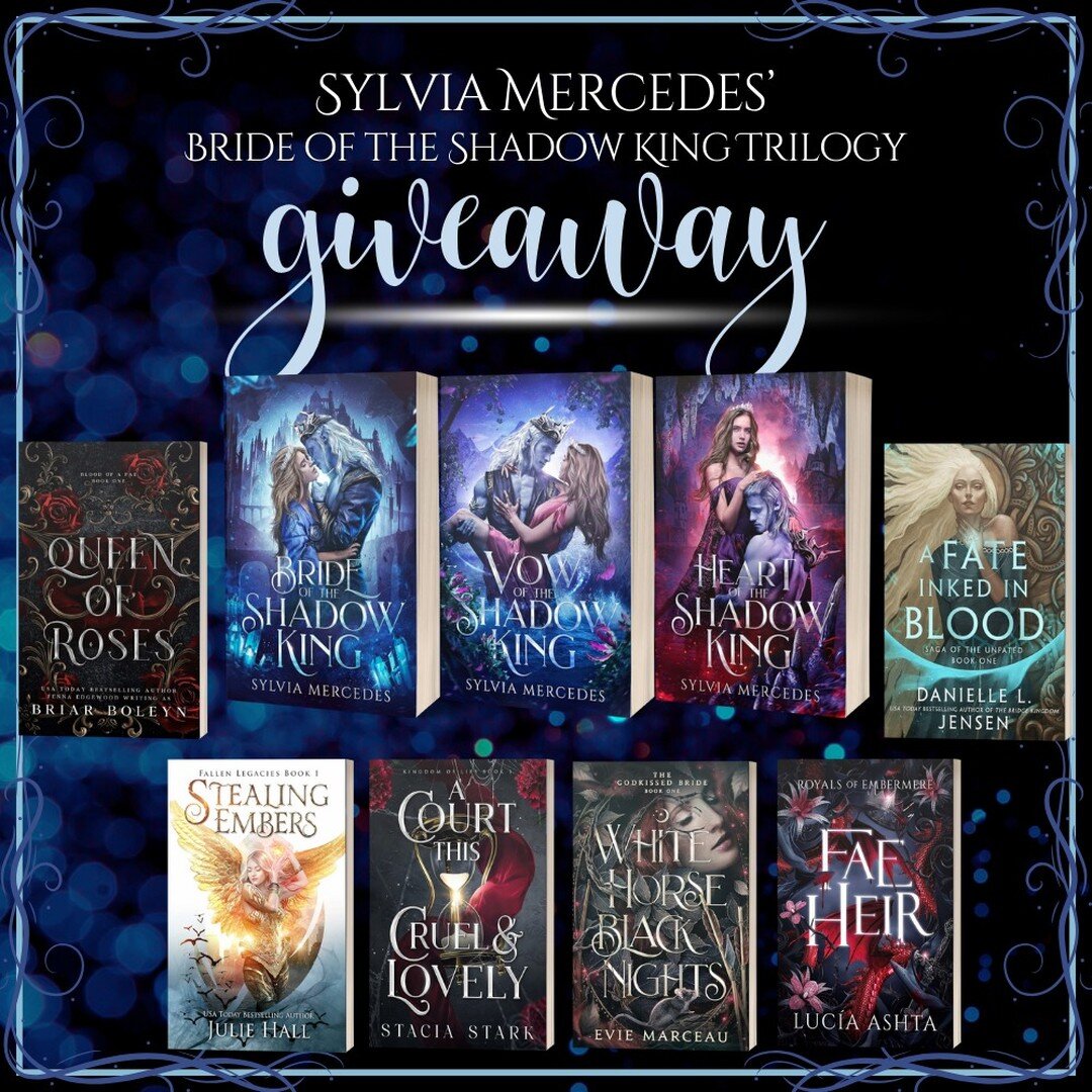 We're sending off the Bride of the Shadow King original covers in style with an amazing paperback g-i-v-e-a-w-a-y!
.
Readers worldwide are eligible to enter!
.
ONE lucky person will w-i-n a paperback of:
💜Bride of the Shadow King trilogy, signed, wi