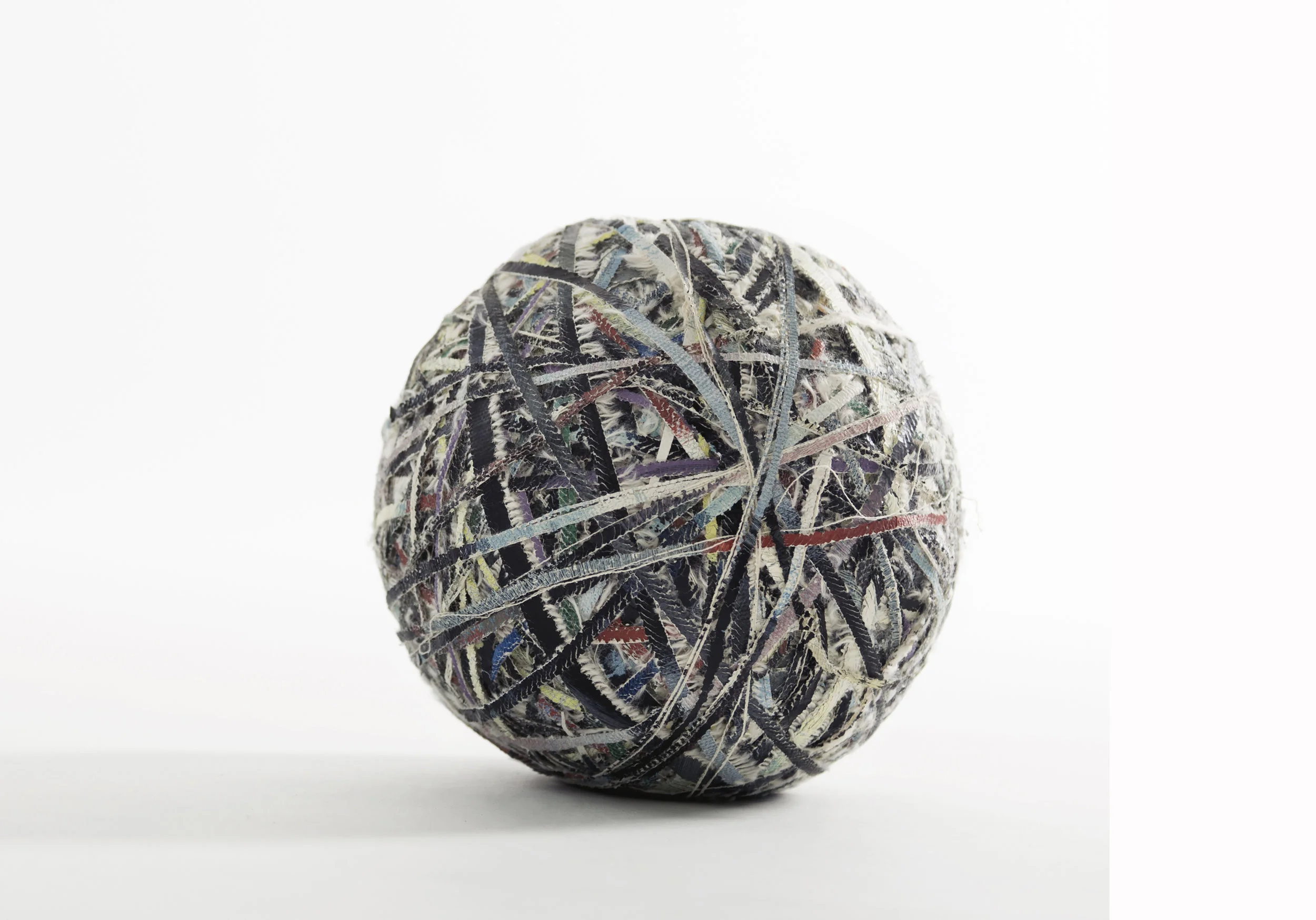 Yarns is a series of memorials. Painting (painting by Ronna Lebo), 2014. Restructured painting. Apprx. 6 x 6 x 6 in.