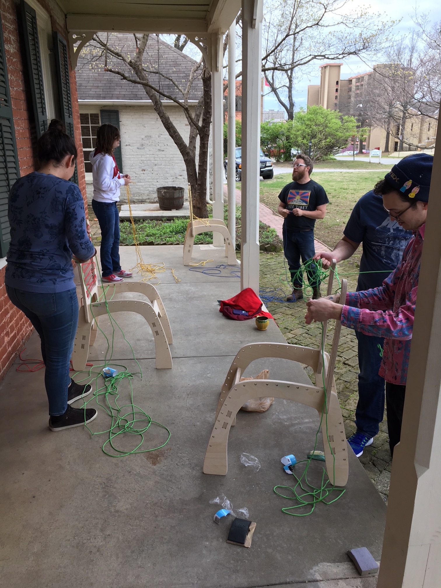   The Hum: The Hum’s chairs are designed to be built collaboratively.     The Hum  is a socially engaged artwork that integrates and adapts the coffee house model for co-learning, co-creating, and co-working. Resilience resides in a willingness for t