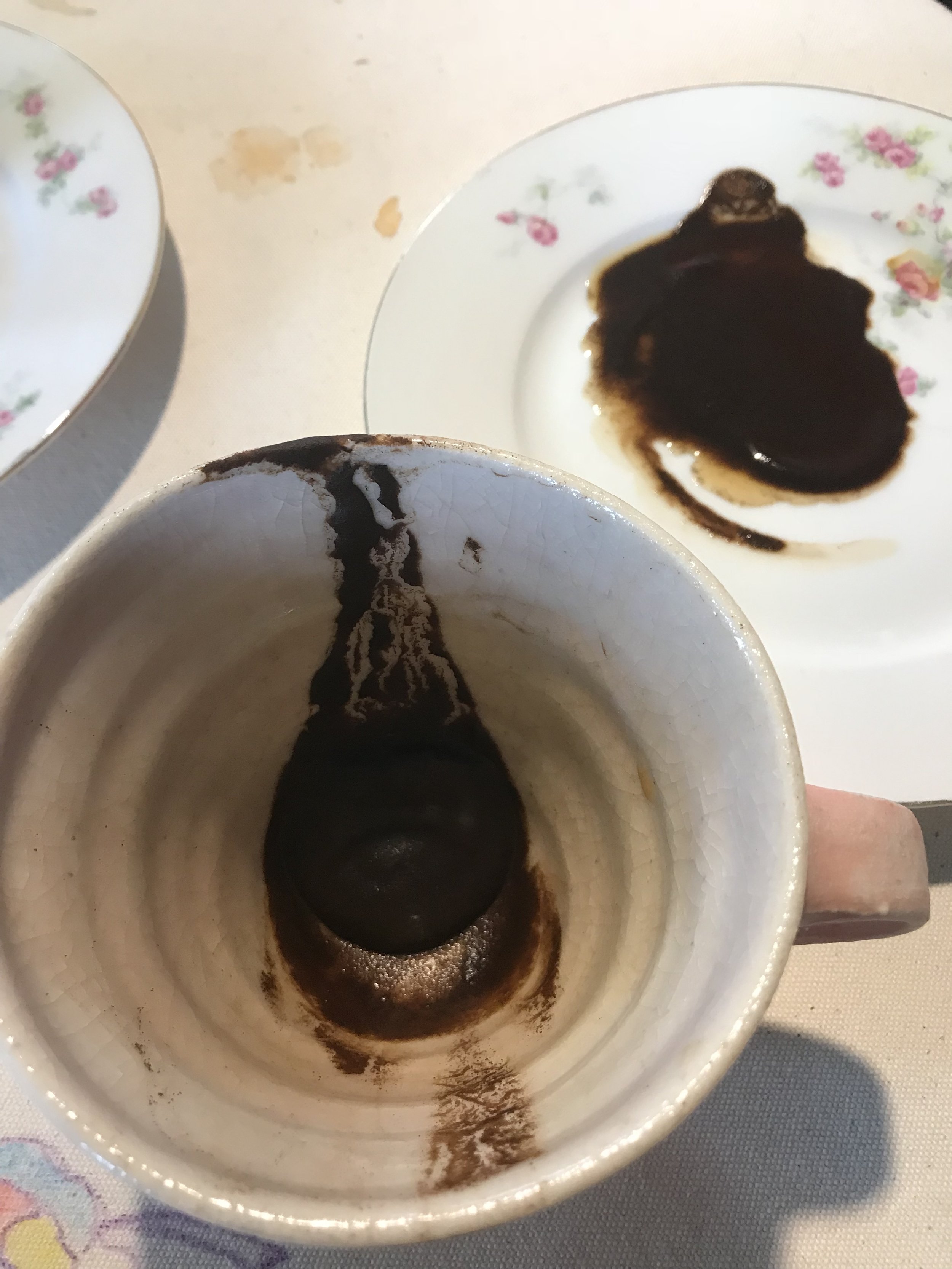   The Hum: Tasseography, the art of reading coffee grounds.    The Hum  is a socially engaged artwork that integrates and adapts the coffee house model for co-learning, co-creating, and co-working. Resilience resides in a willingness for the model to