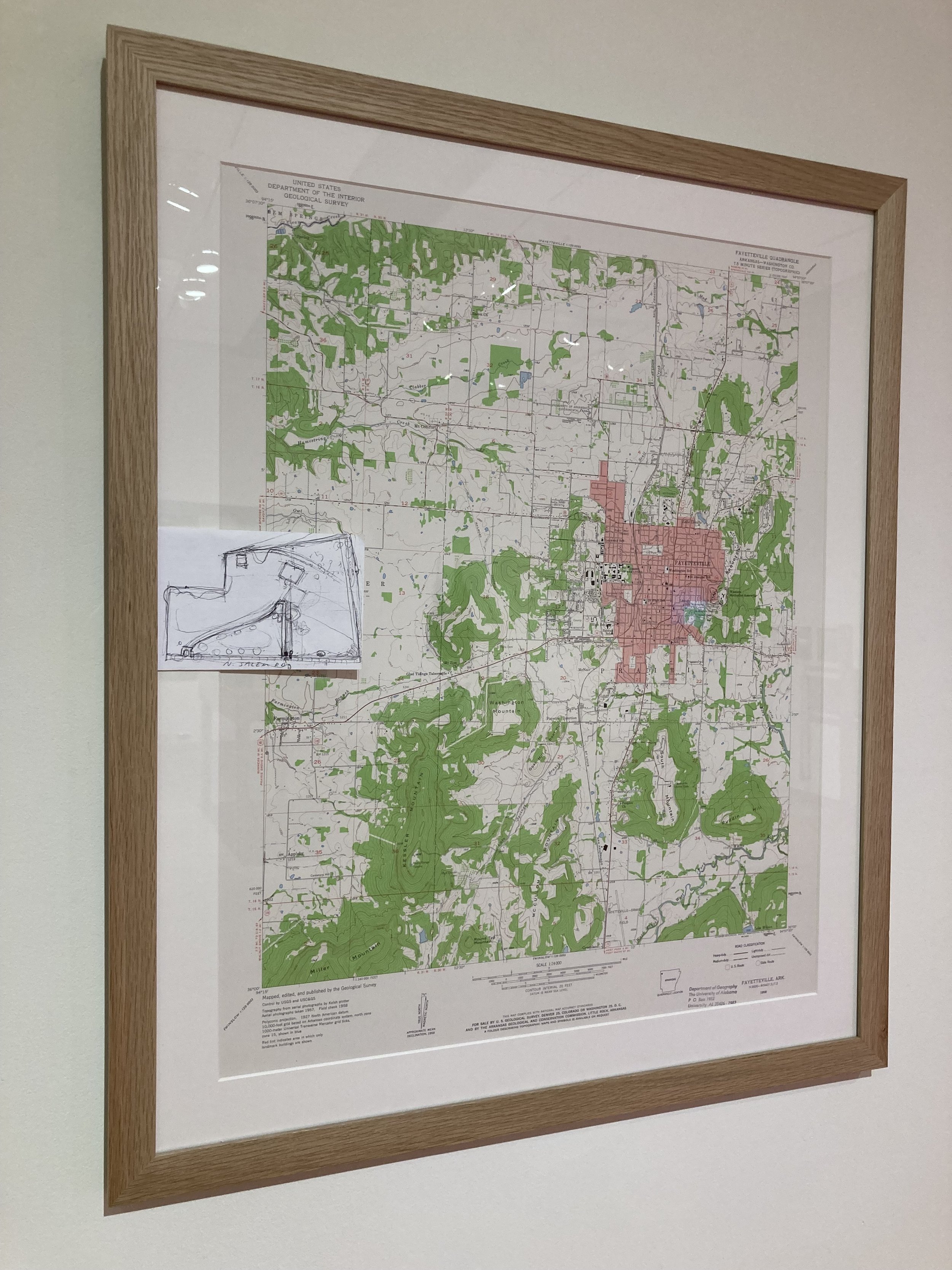 Map of Fayetteville, hand drawn map of the field by Neil Callander, 2021