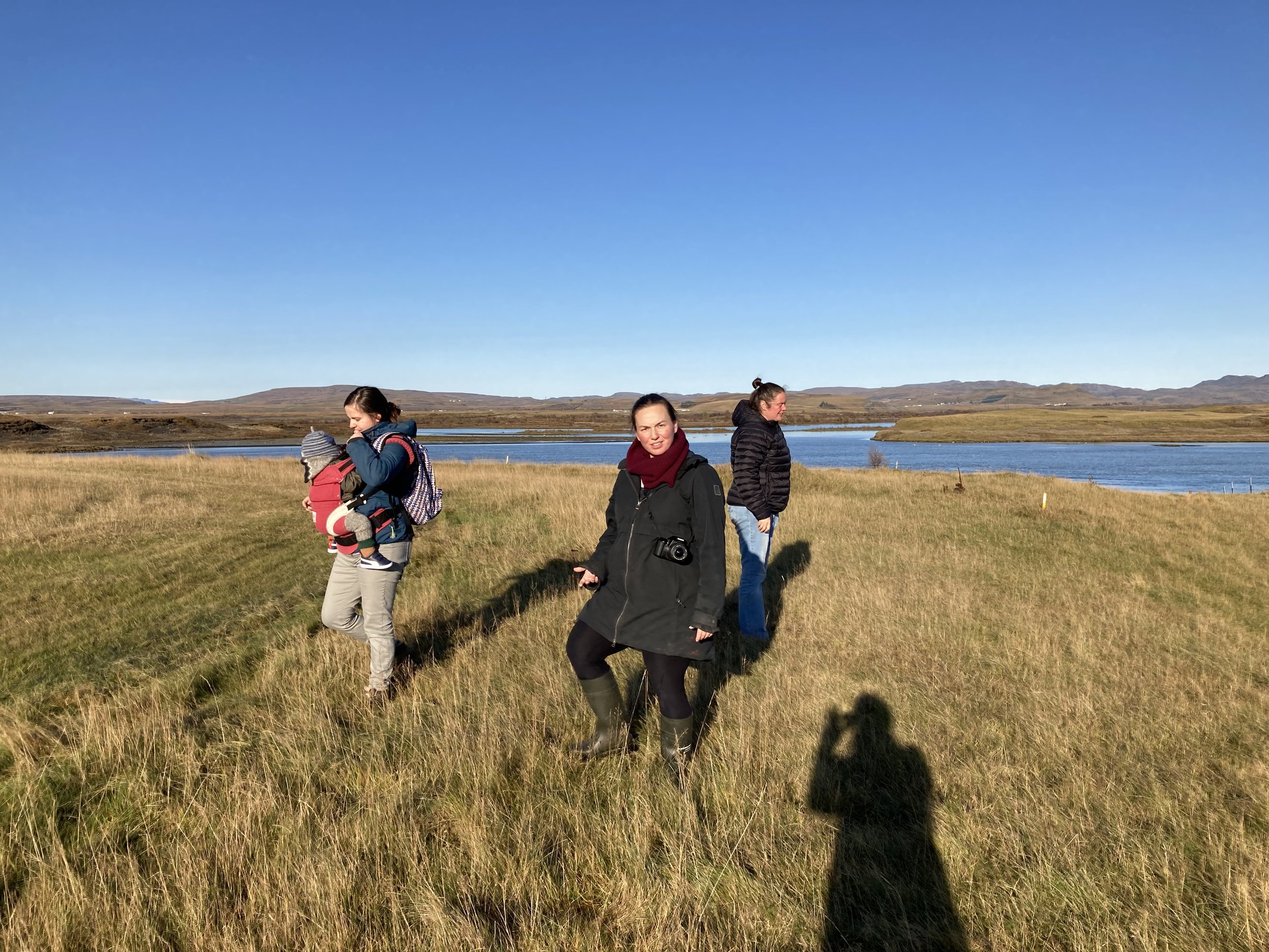 Walking the farm, west of Selfoss.