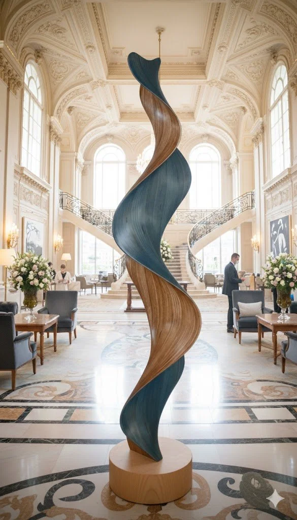Abstract sculpture 3D sin wave