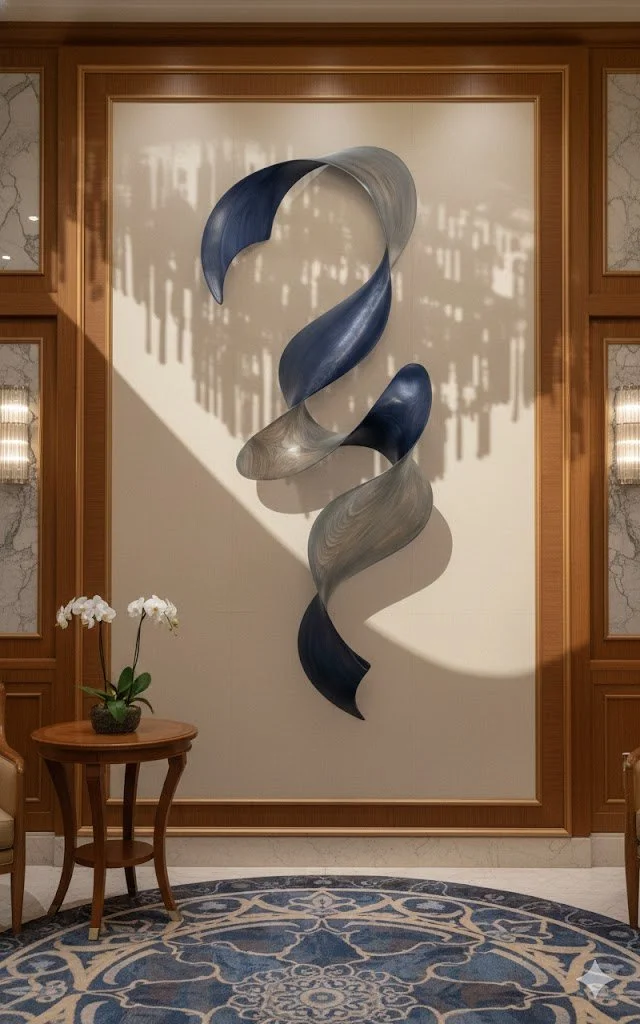 Abstract sculpture of a wave