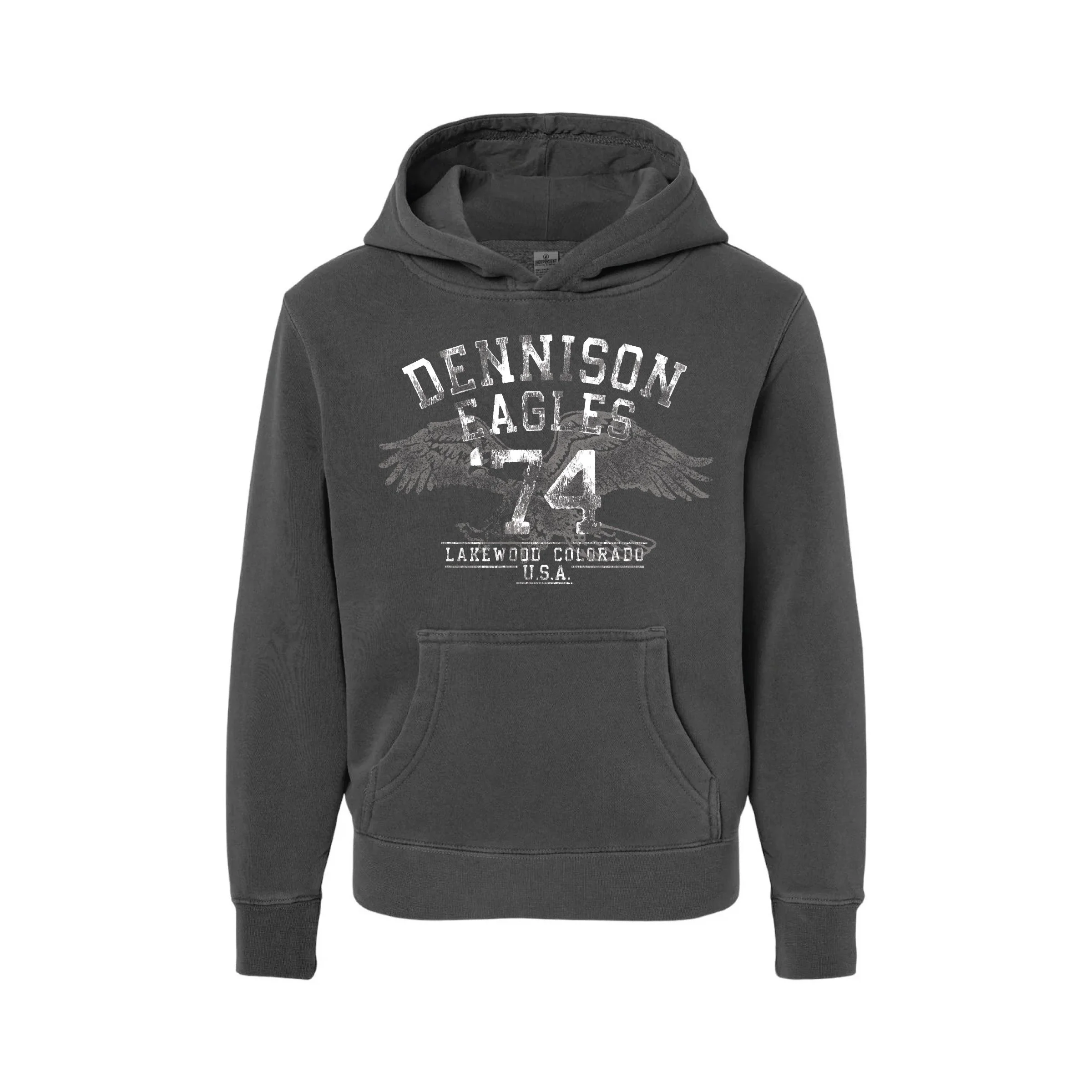 Youth Y2K Eagle Faded Charcoal Hoodie
