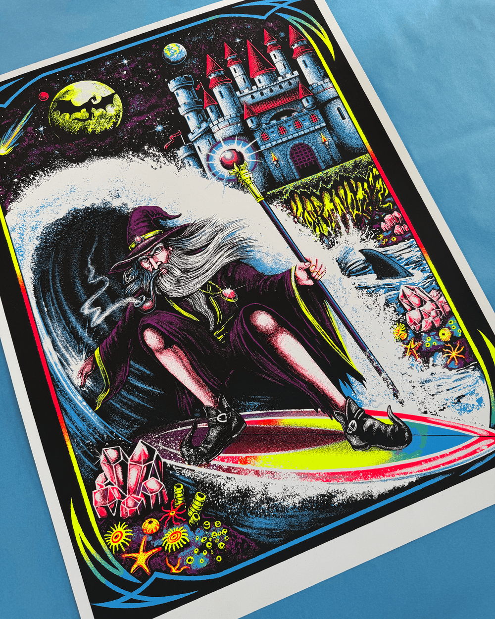 THE WIZARD'S TUBE - Silkscreen Blacklight Poster by Josh Freydkis