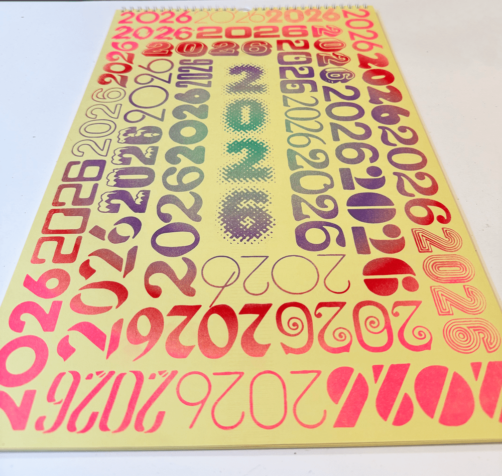 2026 Risograph Calendar - 25% OFF ON SALE - BIG FULL FLIP - By
