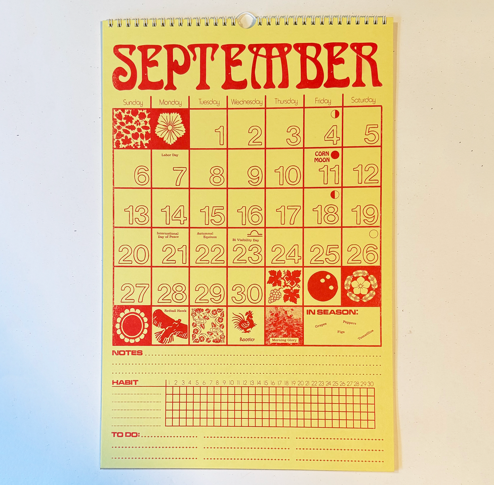2026 Risograph Calendar - 25% OFF ON SALE - BIG FULL FLIP - By